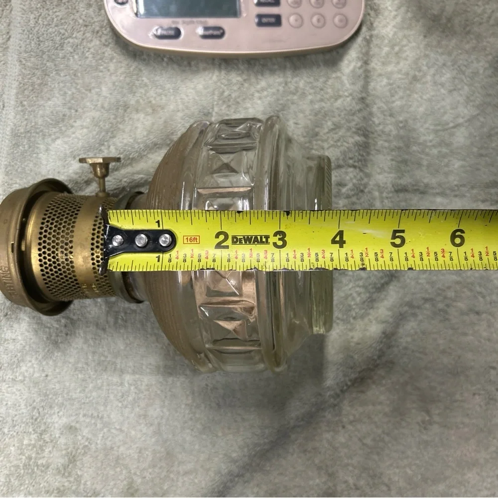 Vintage Brass and Glass Oil Lamp